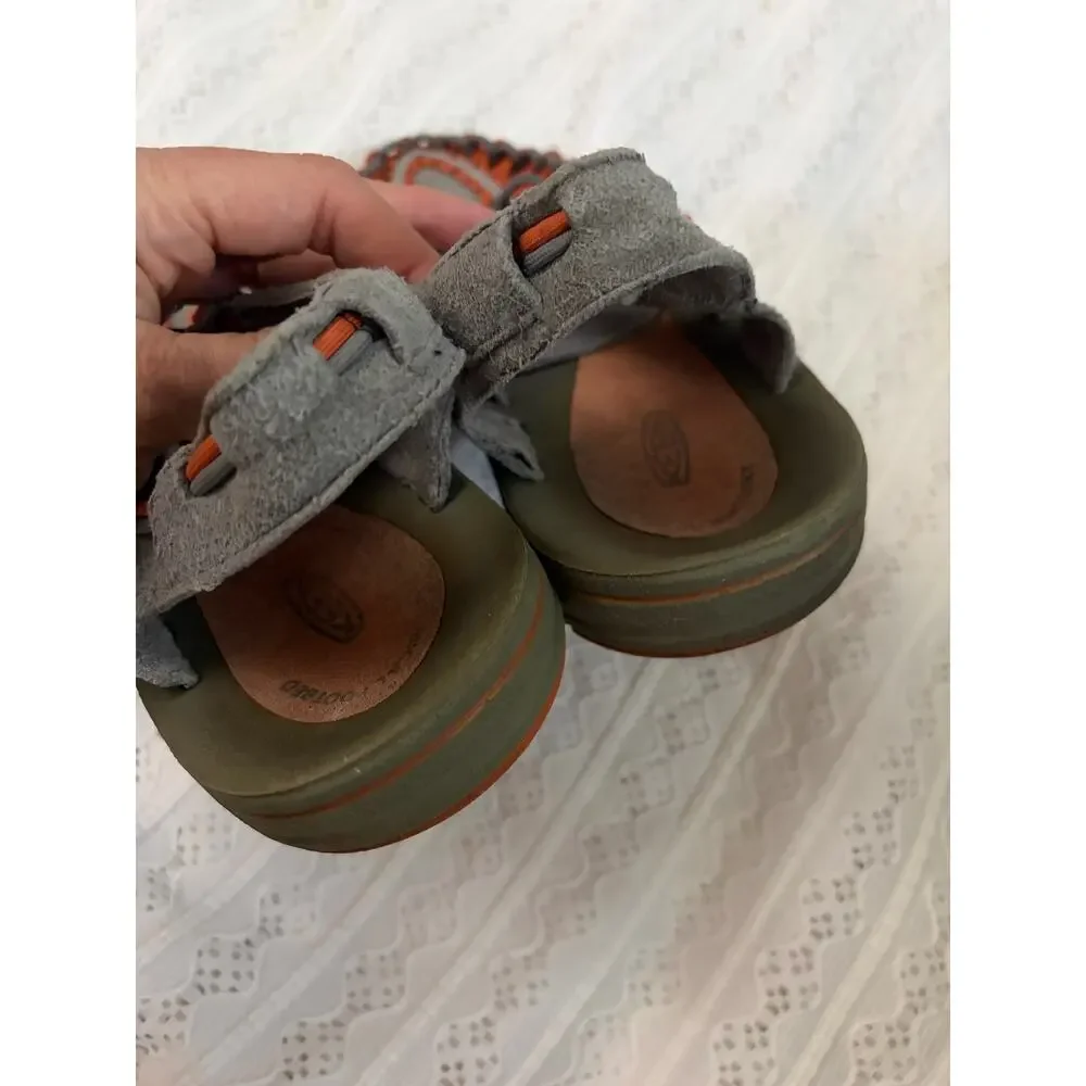 KEEN UNEEK Gray Orange Cord Sandals Shoes Men's 9.5 Women's 11 Hiking